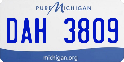 MI license plate DAH3809