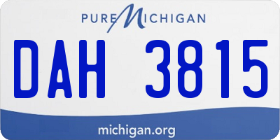 MI license plate DAH3815