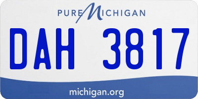 MI license plate DAH3817