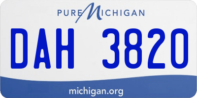 MI license plate DAH3820