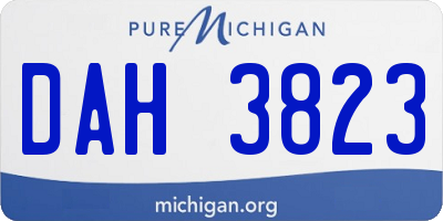 MI license plate DAH3823