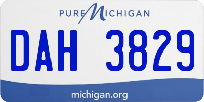 MI license plate DAH3829