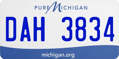 MI license plate DAH3834