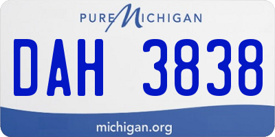 MI license plate DAH3838