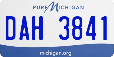 MI license plate DAH3841