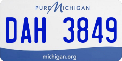 MI license plate DAH3849