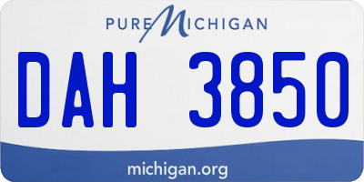 MI license plate DAH3850
