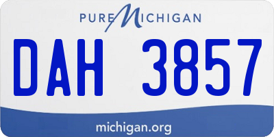 MI license plate DAH3857