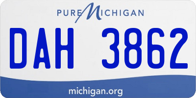 MI license plate DAH3862