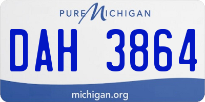 MI license plate DAH3864