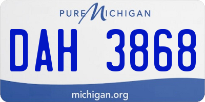 MI license plate DAH3868
