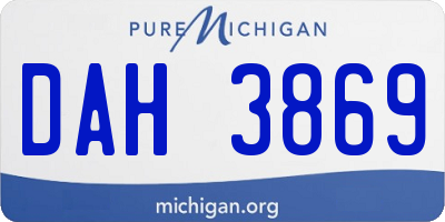 MI license plate DAH3869