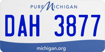 MI license plate DAH3877