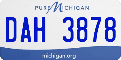 MI license plate DAH3878