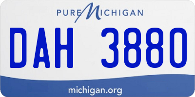MI license plate DAH3880