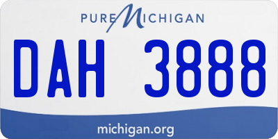 MI license plate DAH3888