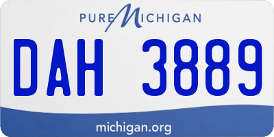MI license plate DAH3889