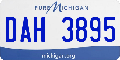 MI license plate DAH3895