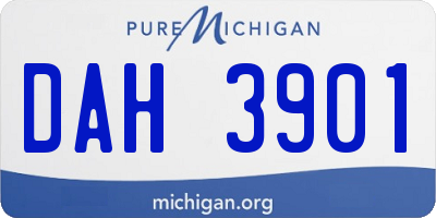MI license plate DAH3901
