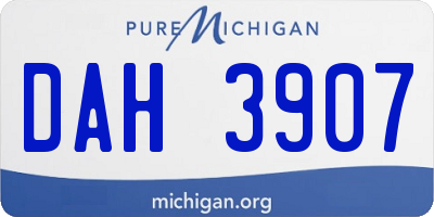 MI license plate DAH3907