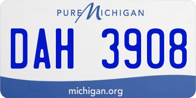 MI license plate DAH3908