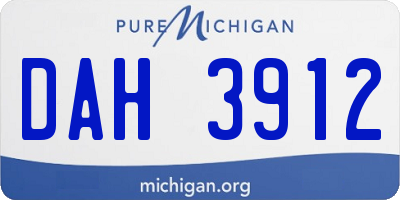 MI license plate DAH3912