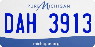 MI license plate DAH3913