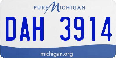 MI license plate DAH3914