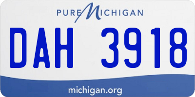 MI license plate DAH3918