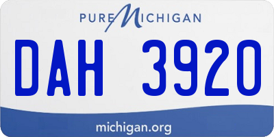 MI license plate DAH3920