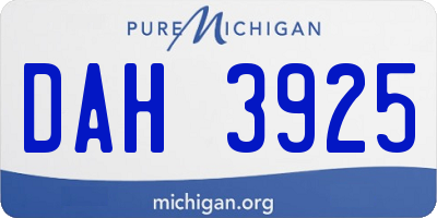 MI license plate DAH3925