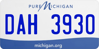 MI license plate DAH3930