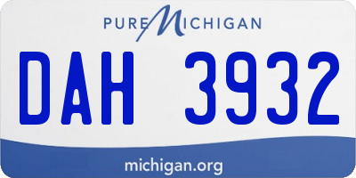 MI license plate DAH3932