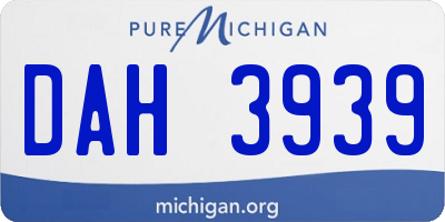 MI license plate DAH3939