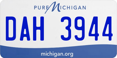 MI license plate DAH3944