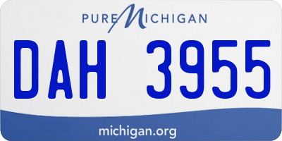 MI license plate DAH3955