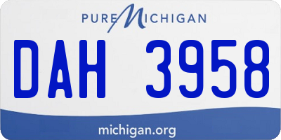 MI license plate DAH3958