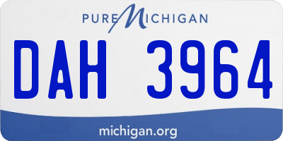 MI license plate DAH3964