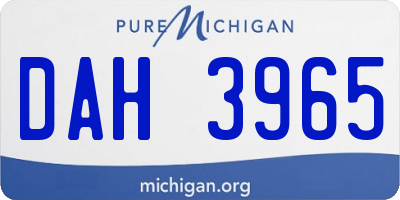 MI license plate DAH3965