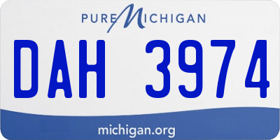 MI license plate DAH3974