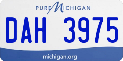 MI license plate DAH3975