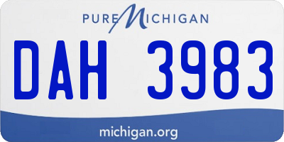 MI license plate DAH3983