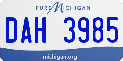 MI license plate DAH3985