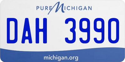 MI license plate DAH3990