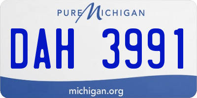 MI license plate DAH3991