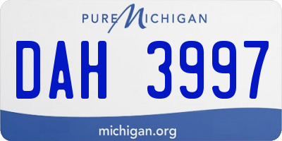 MI license plate DAH3997