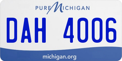 MI license plate DAH4006