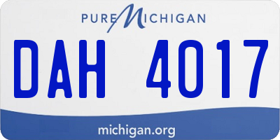 MI license plate DAH4017