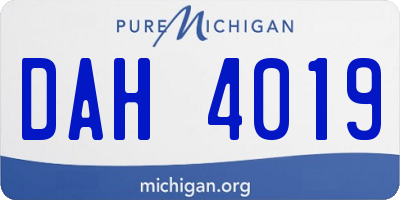 MI license plate DAH4019