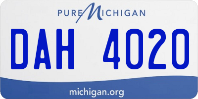 MI license plate DAH4020